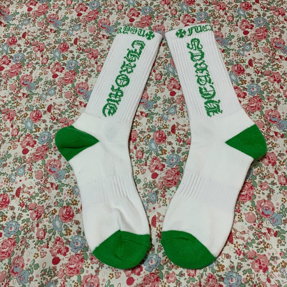 Chrome Hearts Green Lettering Socks - Picture 5 of 7
